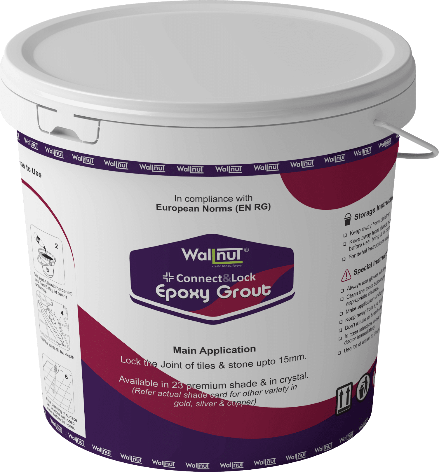 Wallnut Connect and Lock Epoxy grout