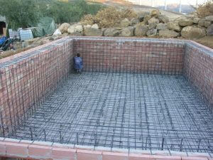 Steel cage for pool