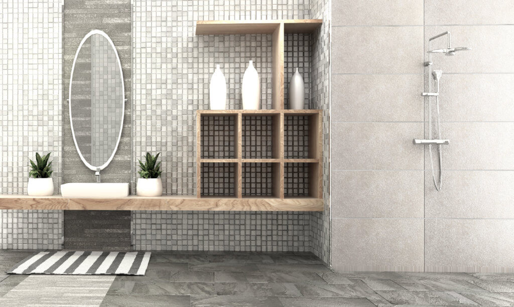 Crystal Grout Bathroom with Mosaic tiles
