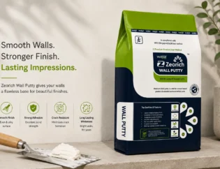 wall putty coverage and thickness